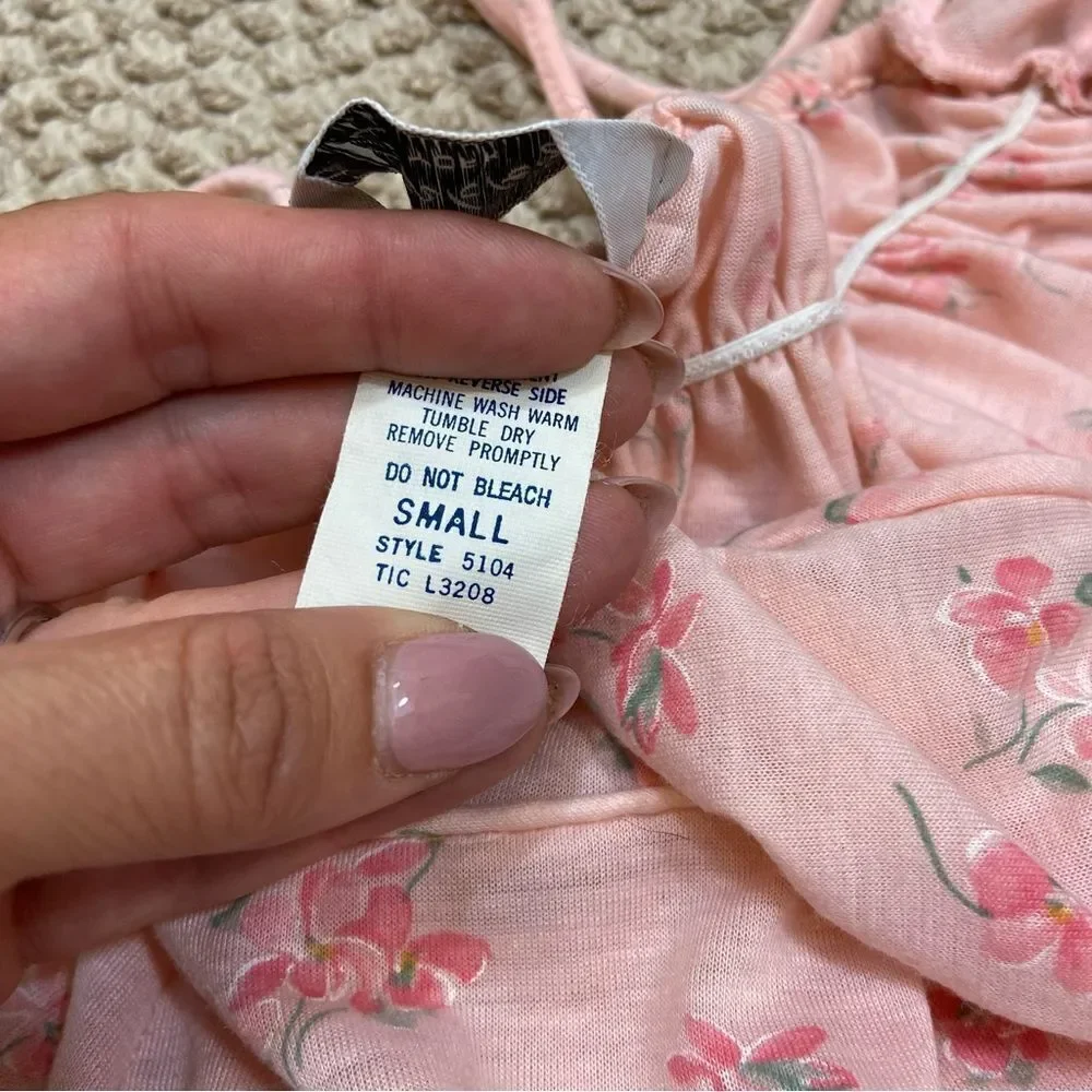 Vintage‎ J. Berkleigh Vintage Pink Floral Long Nightgown Size Small